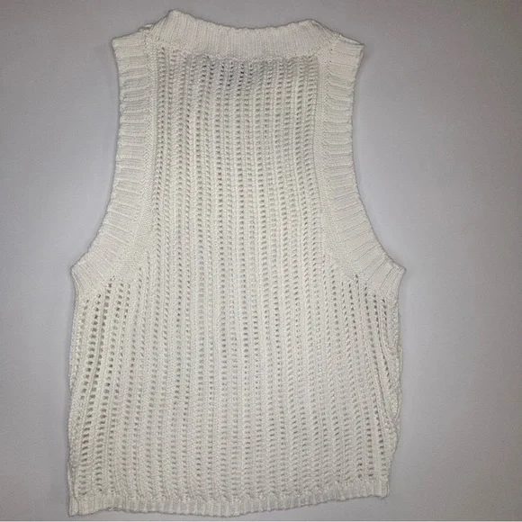Lulus Born a Babe White Loose Knit Cropped Sweater Tank - Picture 2 of 5
